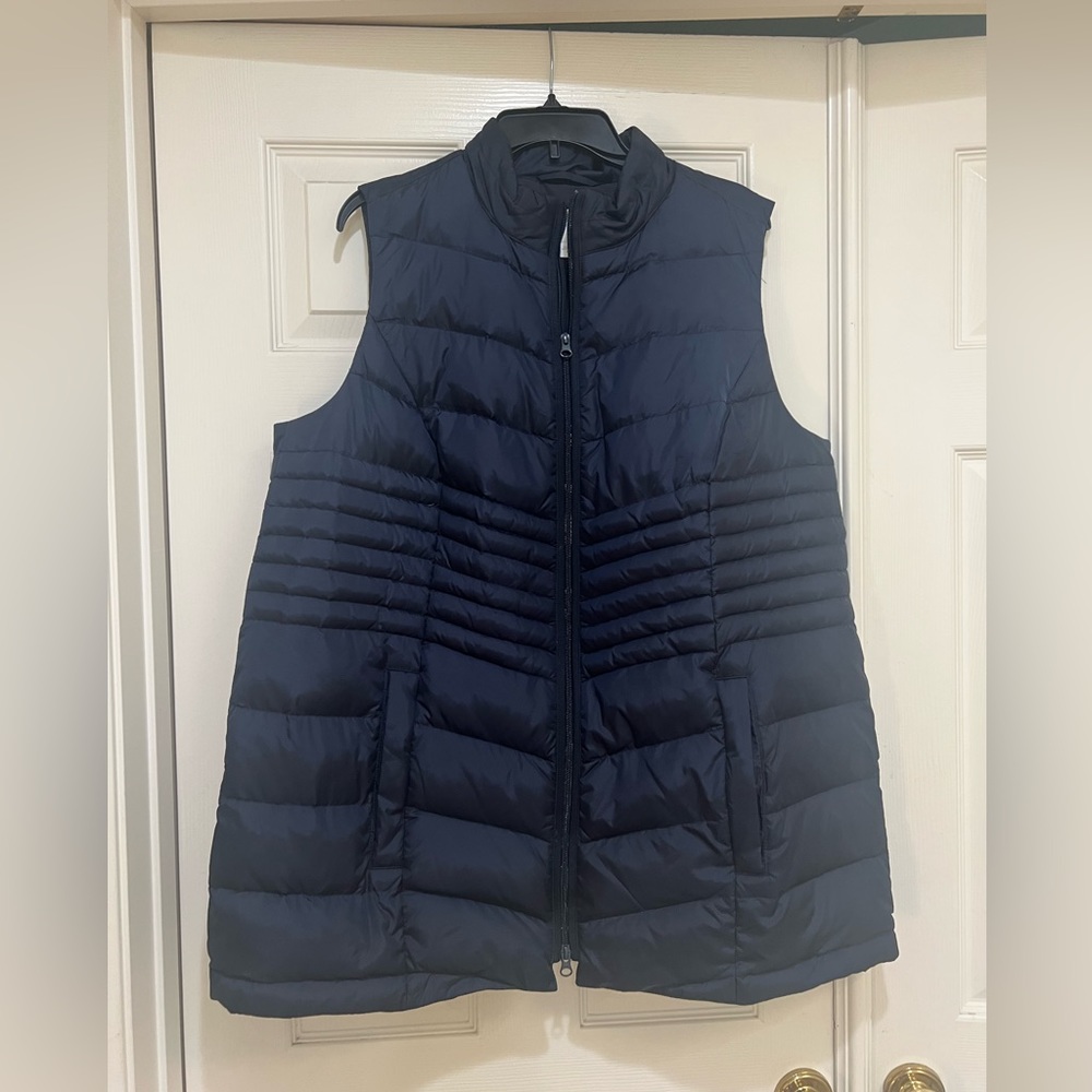 J. Jill Navy Blue Down Puffer Vest size 1X